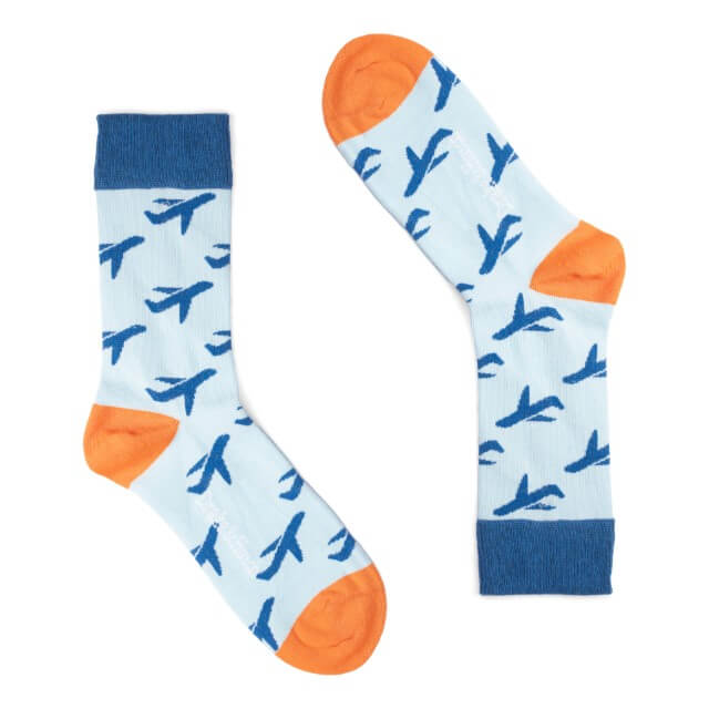 Blue & Orange ''Flying High'' Organic Cotton Socks