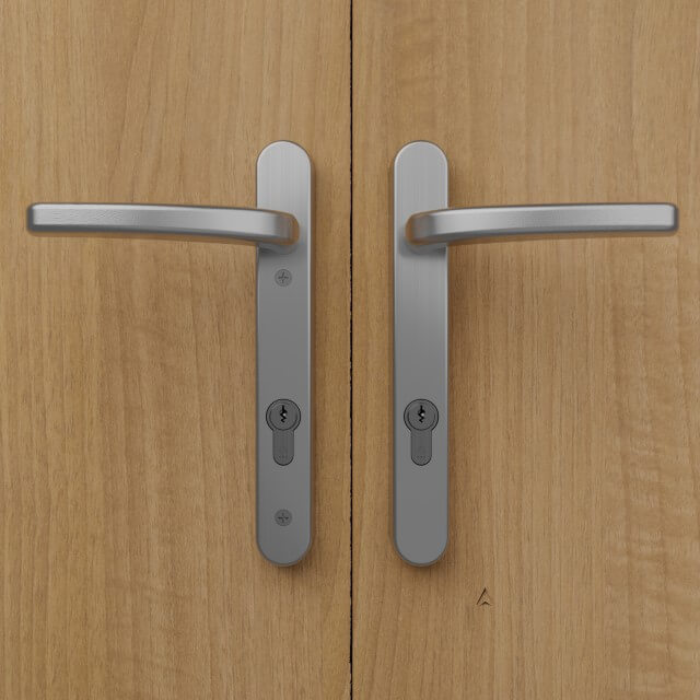 Fabric Short Backplate Multipoint Door Handle, Sprung