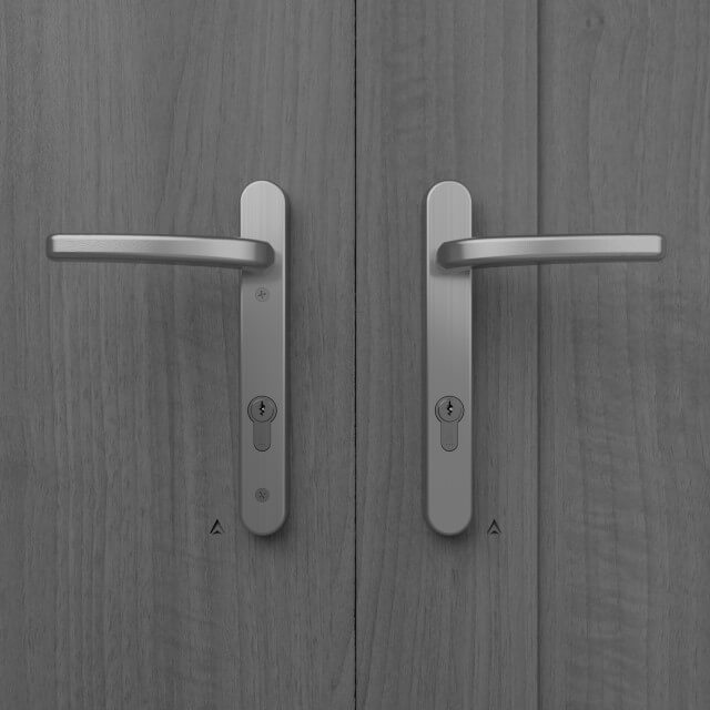 Fabric Short Backplate Multipoint Door Handle, Sprung