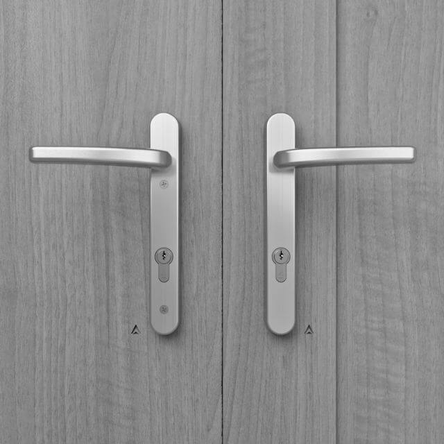 FB25010 92PZ Euro Contract MPL Door Handle, Short 221mm Sprung Plate