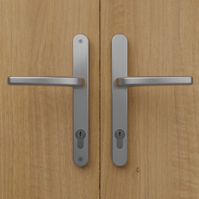 Fabric Long Plate Multipoint Door Handle, Sprung