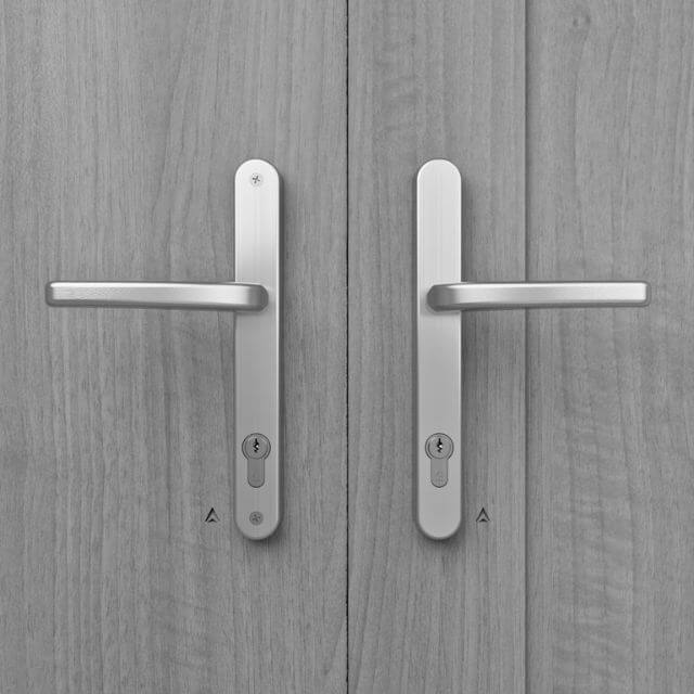 FB30010 92PZ Euro Contract MPL Door Handle, Long 242mm Sprung Plate