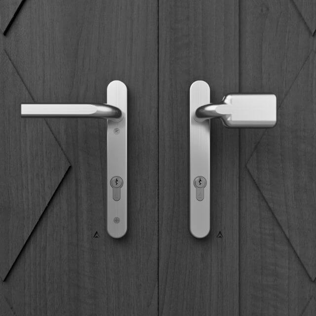 IM10310 92PZ Euro Lever Pad MPL Door Handle, Short 221mm Sprung Plate