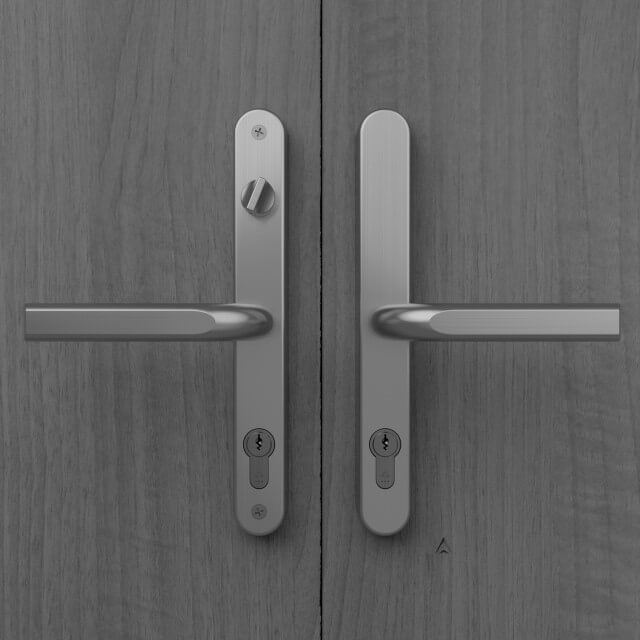 Image 68PZ + Snib Multipoint Door Handle, 242mm Long Plate, Sprung