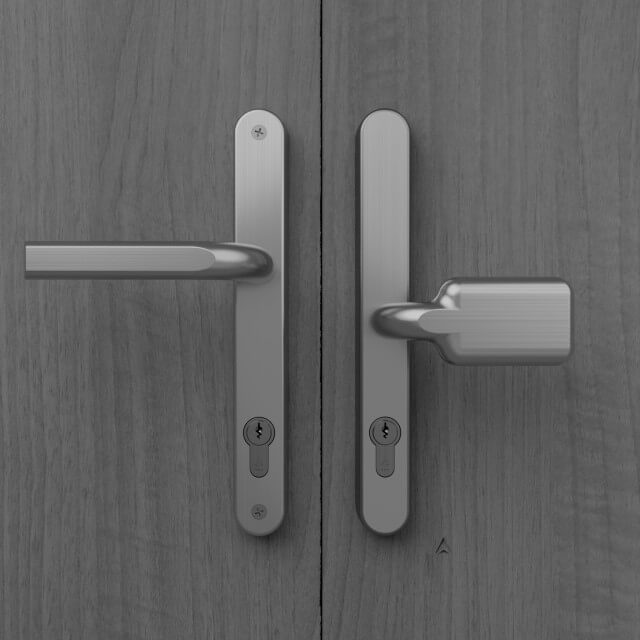 Image Multipoint Pad Door Handle, 242mm Long Plate, Sprung 92/62