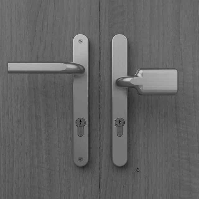 Image Multipoint Pad Door Handle, 242mm Long Plate, Sprung 92/70PZ