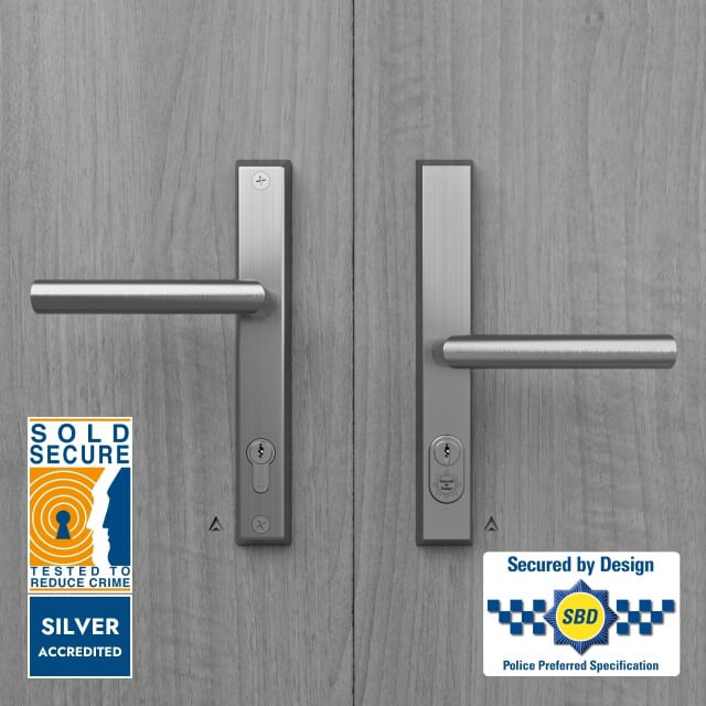 ST11224 STEALTH Commander 62PZ 92PZ Euro Offset High Security Door Handle, 211mm Centre, SS316 Hybrid