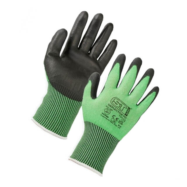 Supertouch Deflector PD Green Safety Gloves - ISO Cut Level D, S-2XL