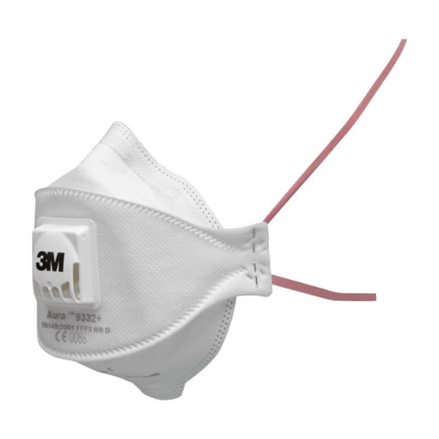 3M Aura FFP3 9332+ Tri-Fold Face Mask - Valved