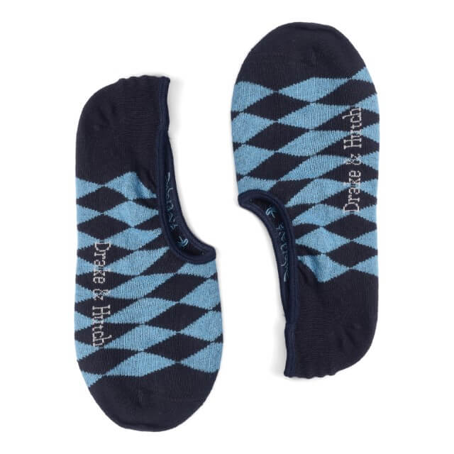 Blue ''Diamonds Are Forever'' Organic Cotton ''No Show'' Socks