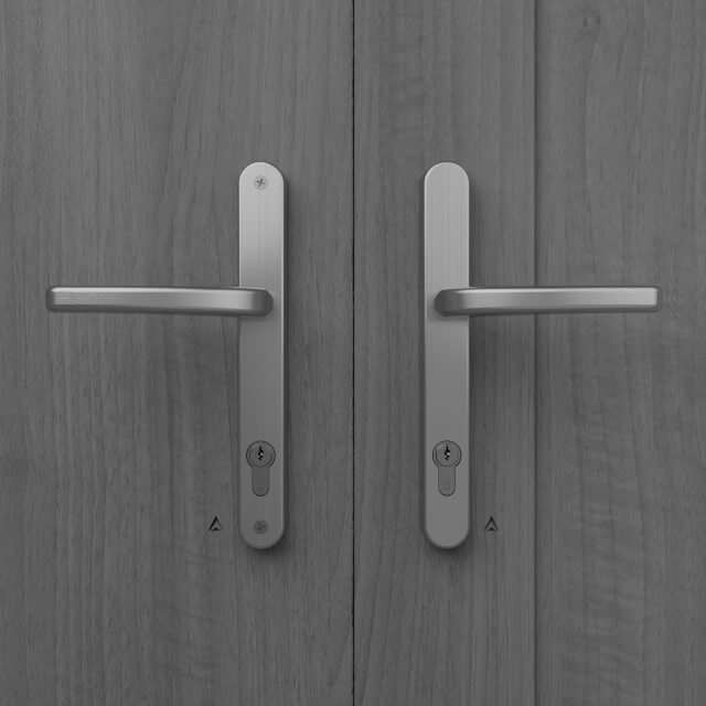 Fabric Long Plate Multipoint Door Handle, Sprung