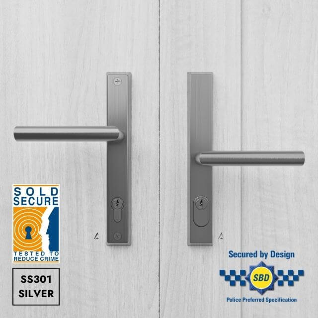 ST11224 STEALTH Commander 62PZ 92PZ Euro Offset High Security Door Handle, 211mm Centre, SS316 Hybrid