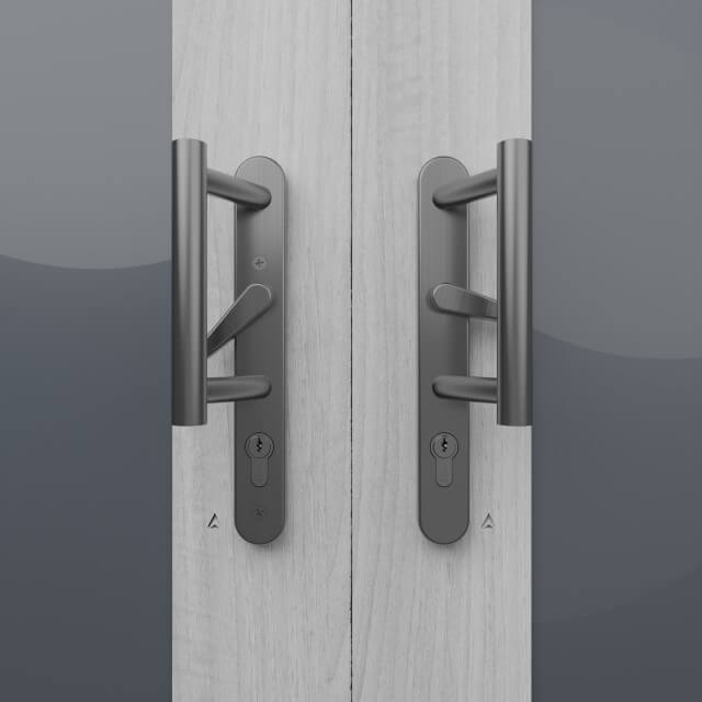 XT20014 Marine Grade 92PZ Euro Sliding Patio P Door Handles - 242mm Backplate